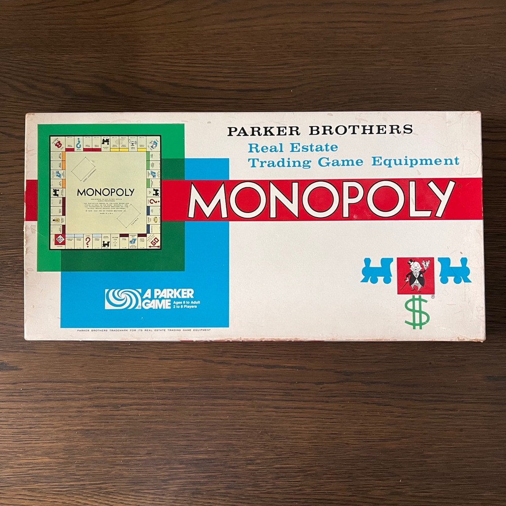 Vintage Parker Brothers Monopoly Board Game 1970s Classic Edition No.9 For Parts
